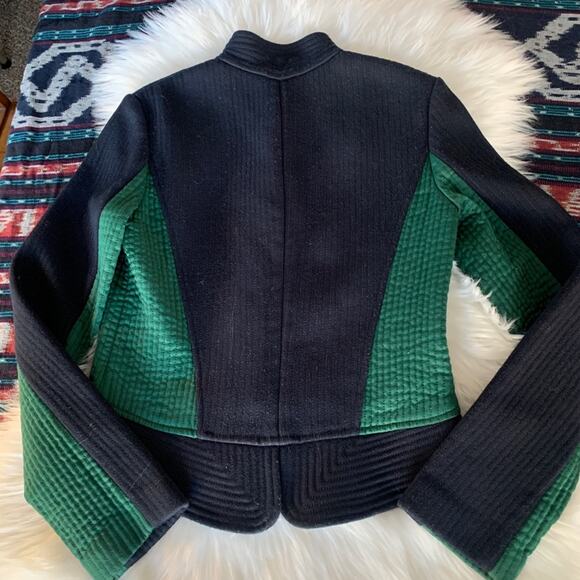 Tory Burch Canter Riding Jacket colorblock Coat quilted Size 0 - Picture 10 of 10